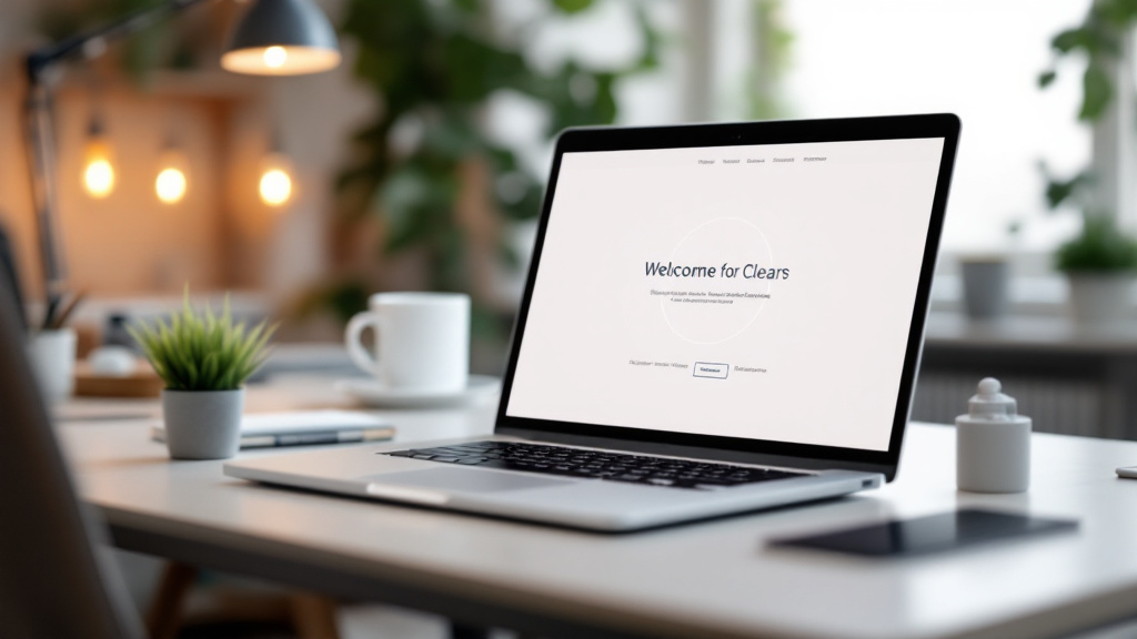 Professional website displayed on laptop